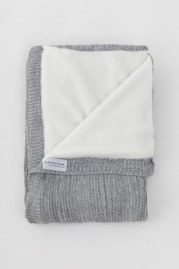 Coperta culla neonato fatta a maglia + lato peluche 75x100