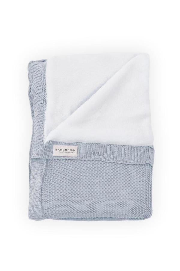 Coperta culla neonato fatta a maglia + lato peluche 75x100